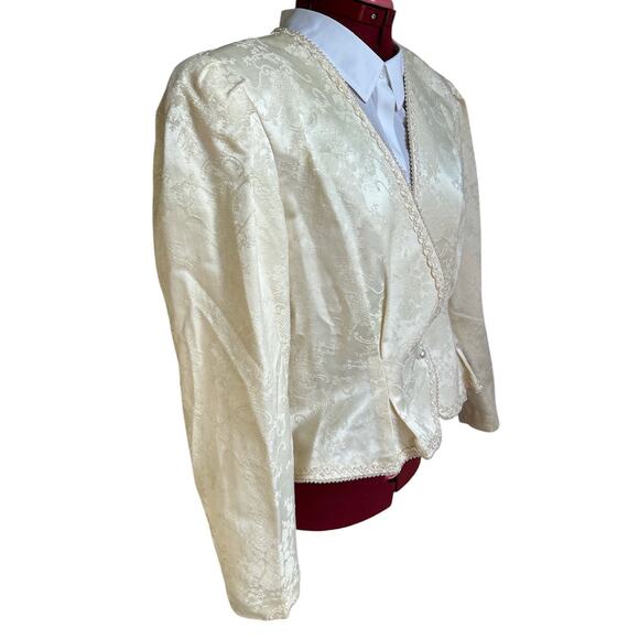 Vintage Nah Nah Jonathan Tait Size 13 14 Cotton Blend Bridal Jacket Cream - Picture 3 of 7